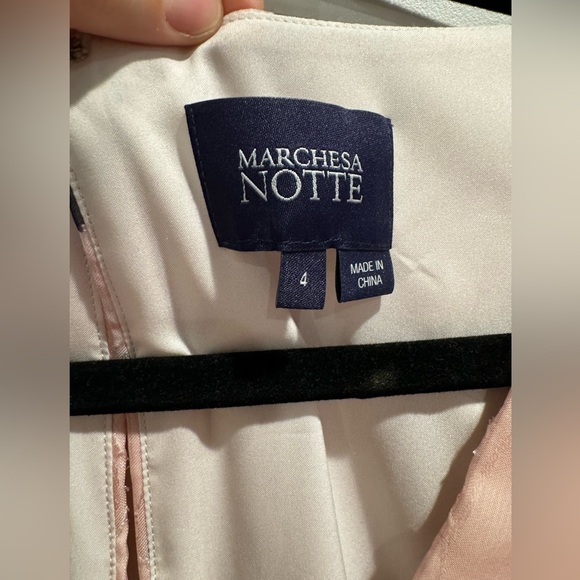 Marchesa Notte pink floral chiffon ruffle floral midi dress - Picture 6 of 8